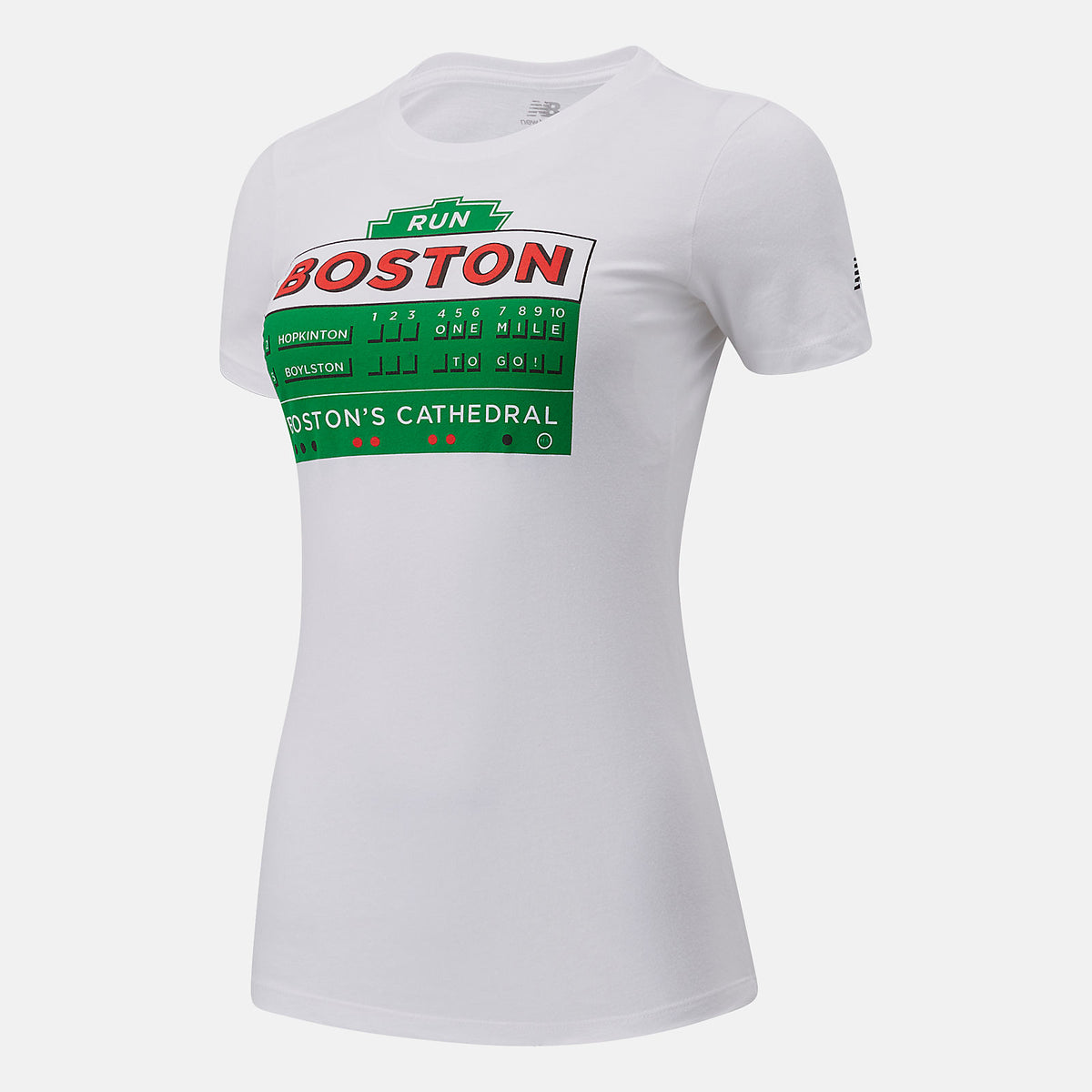 White Boston One Mile To Go Graphic Tee New Balance Clothing