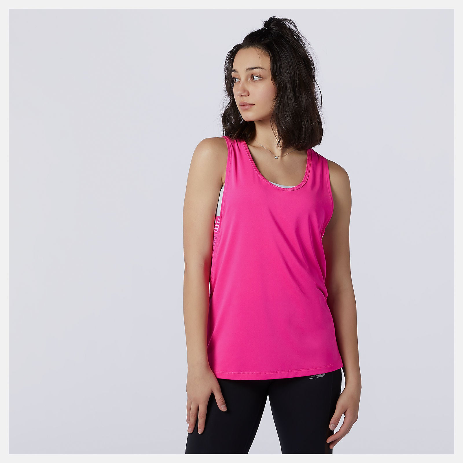 Pink Glo Relentless Sweat Tank New Balance Clothing