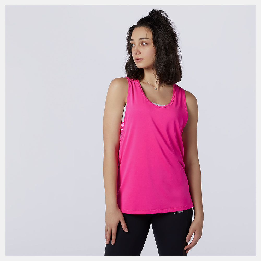 Pink Glo Relentless Sweat Tank New Balance Clothing