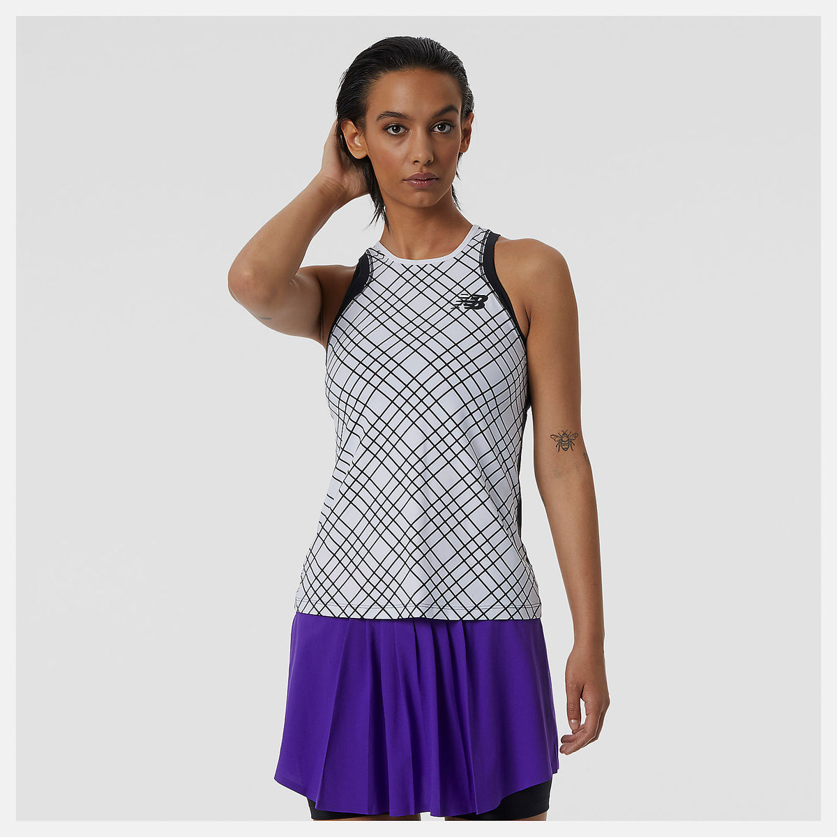 White Printed Tournament Tank New Balance Clothing