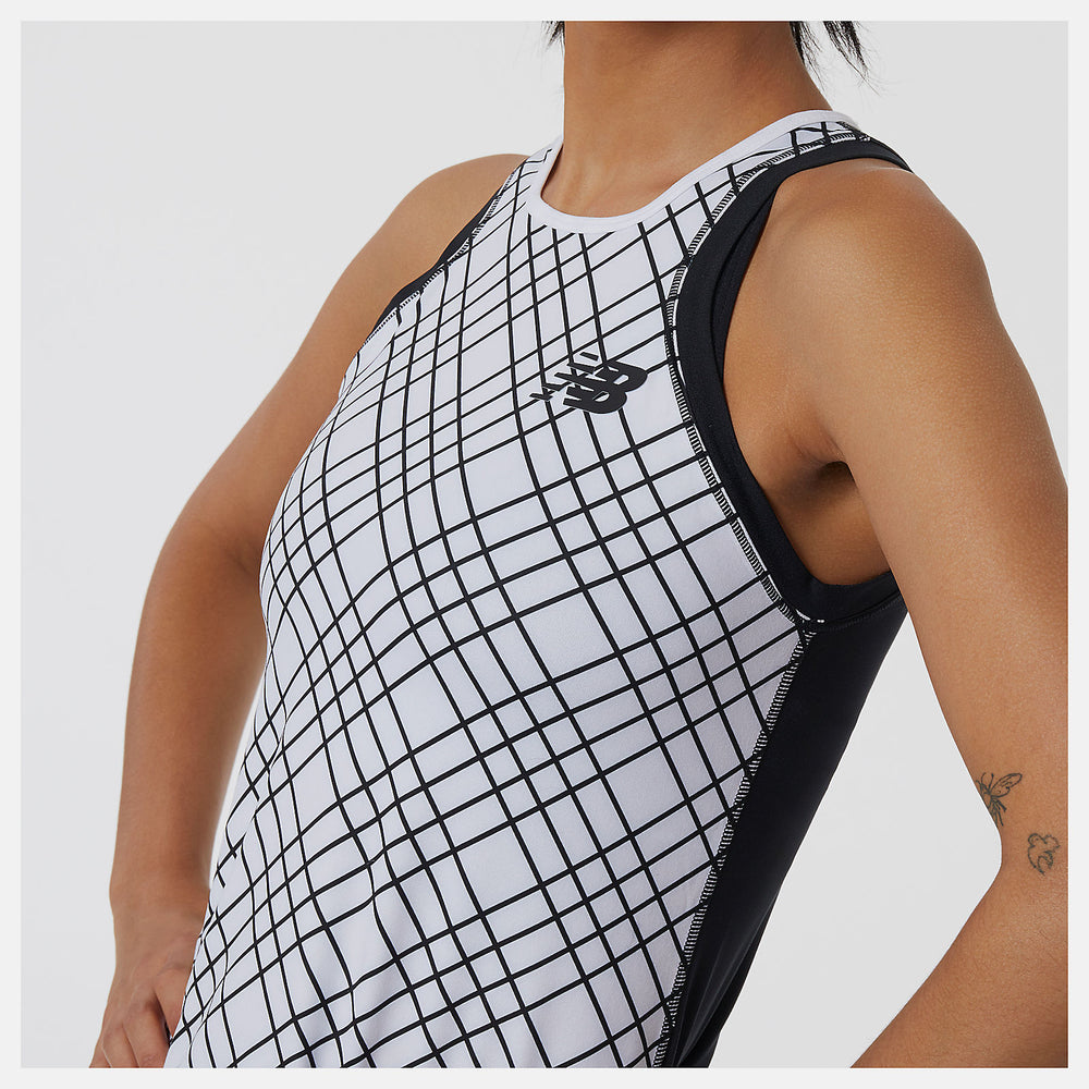 White Printed Tournament Tank New Balance Clothing