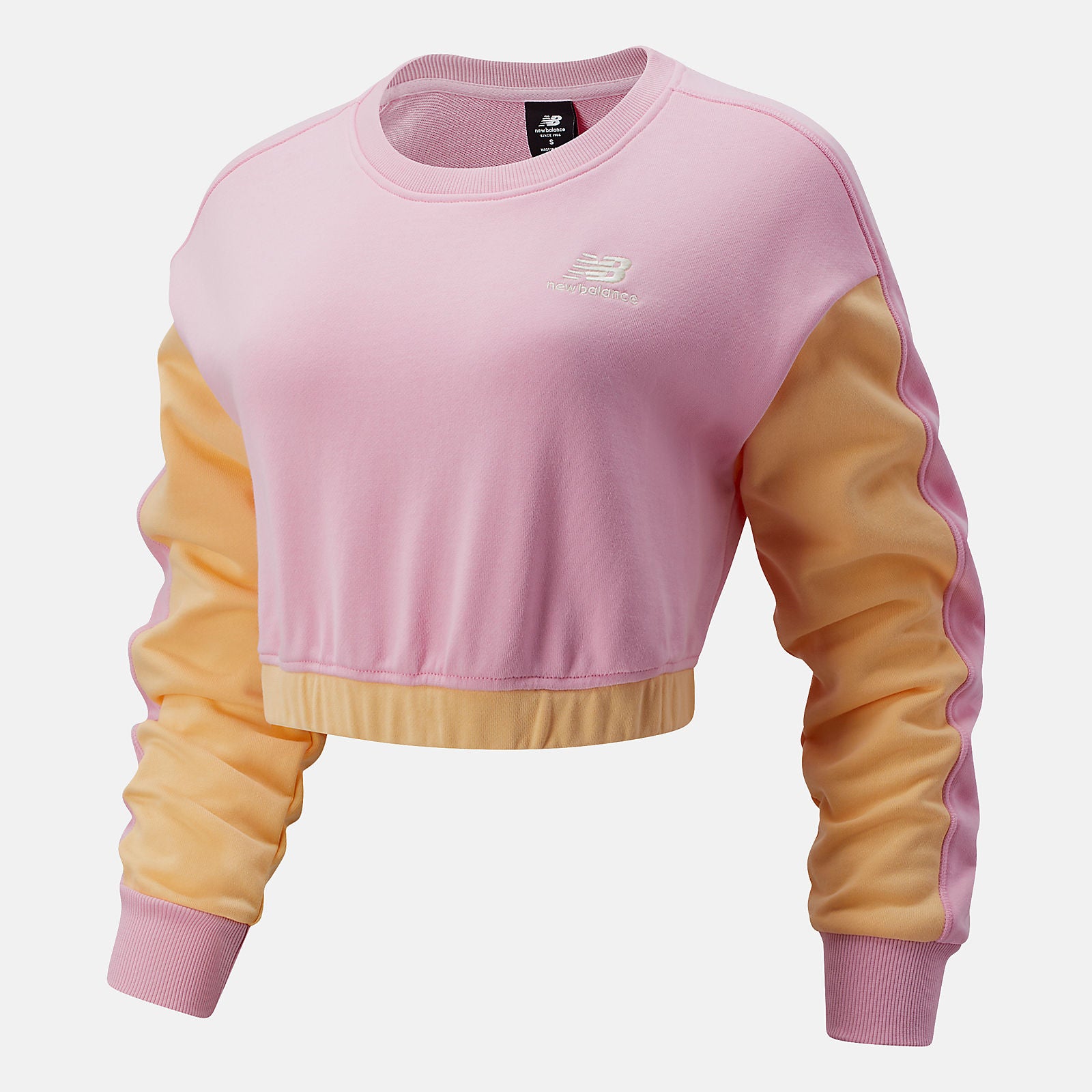 Pink Lemonade NB Athletics Baroque Crop Crew New Balance Clothing
