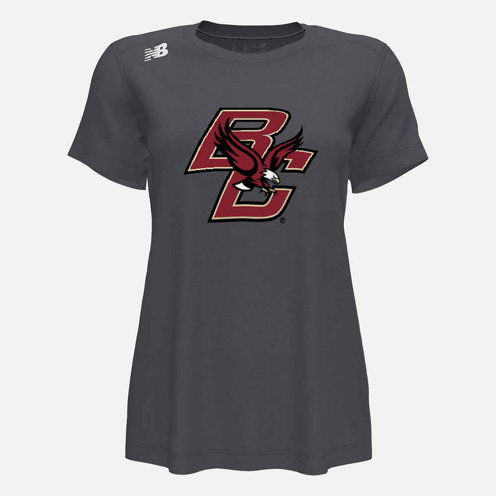 Dark Heather NB Short Sleeve Tech Tee(Boston College) New Balance Clothing