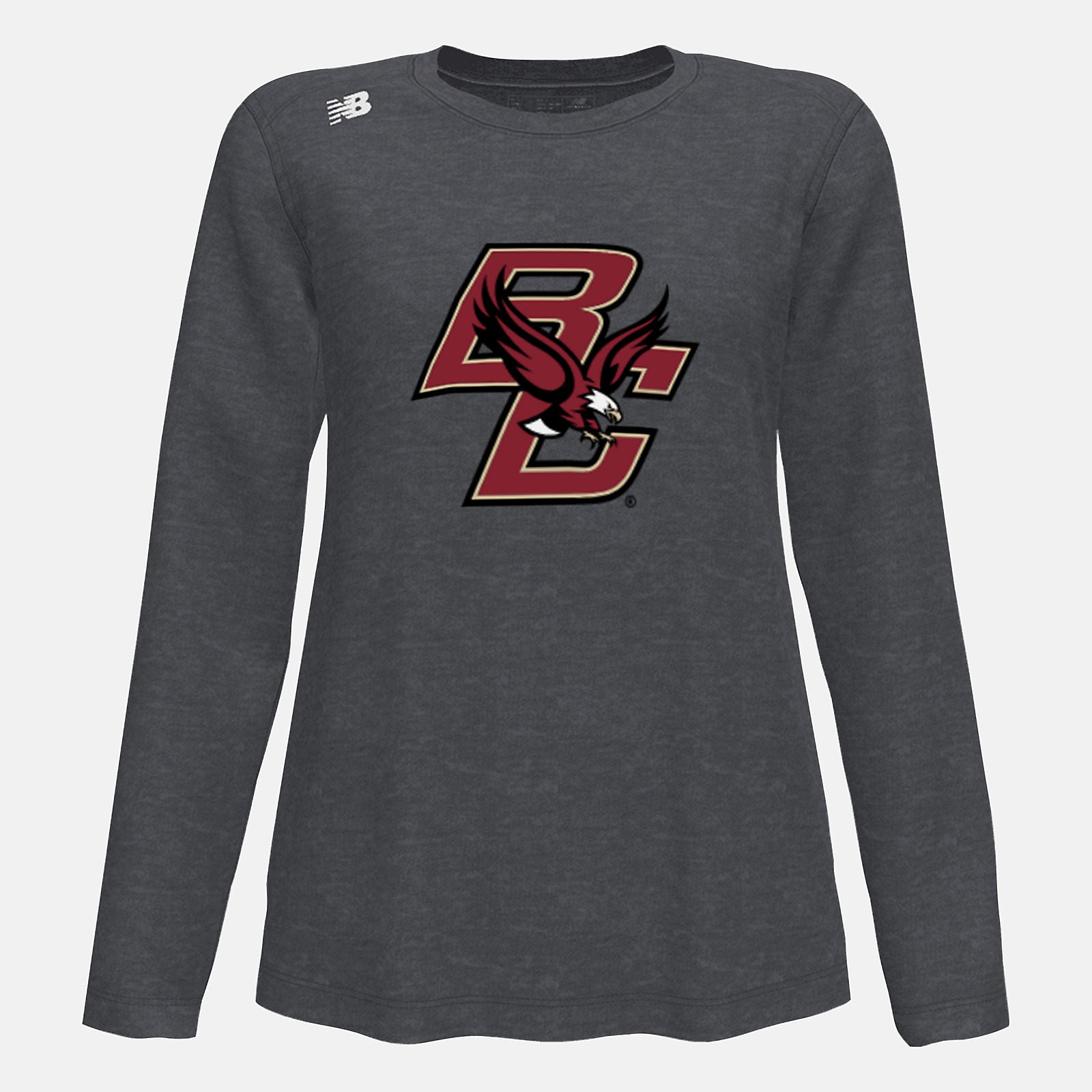 Dark Heather NB Long Sleeve Tech Tee(Boston College) New Balance Clothing