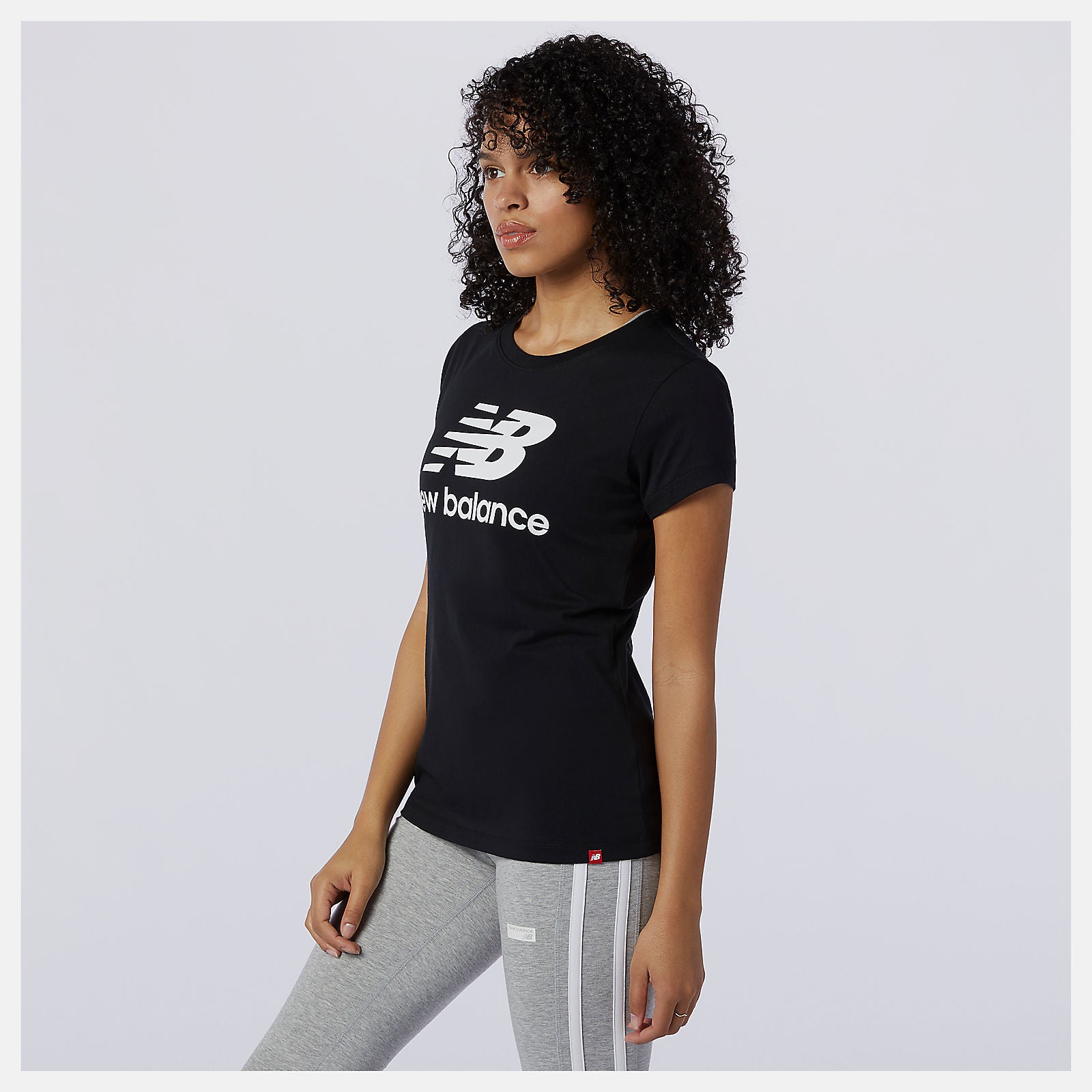 Black Essentials Stacked Logo Tee New Balance Clothing