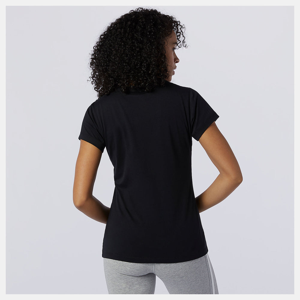 Black Essentials Stacked Logo Tee New Balance Clothing
