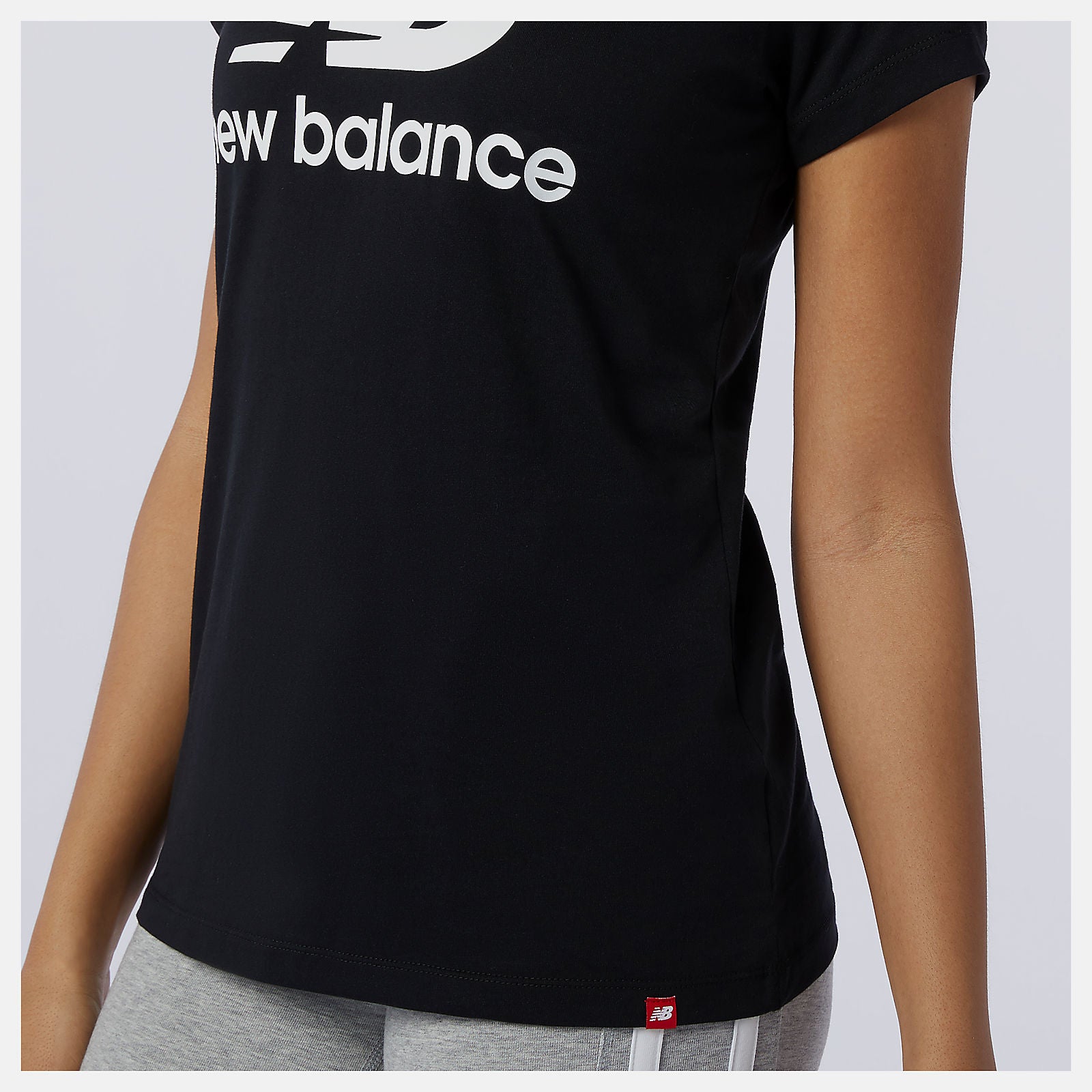 Black Essentials Stacked Logo Tee New Balance Clothing
