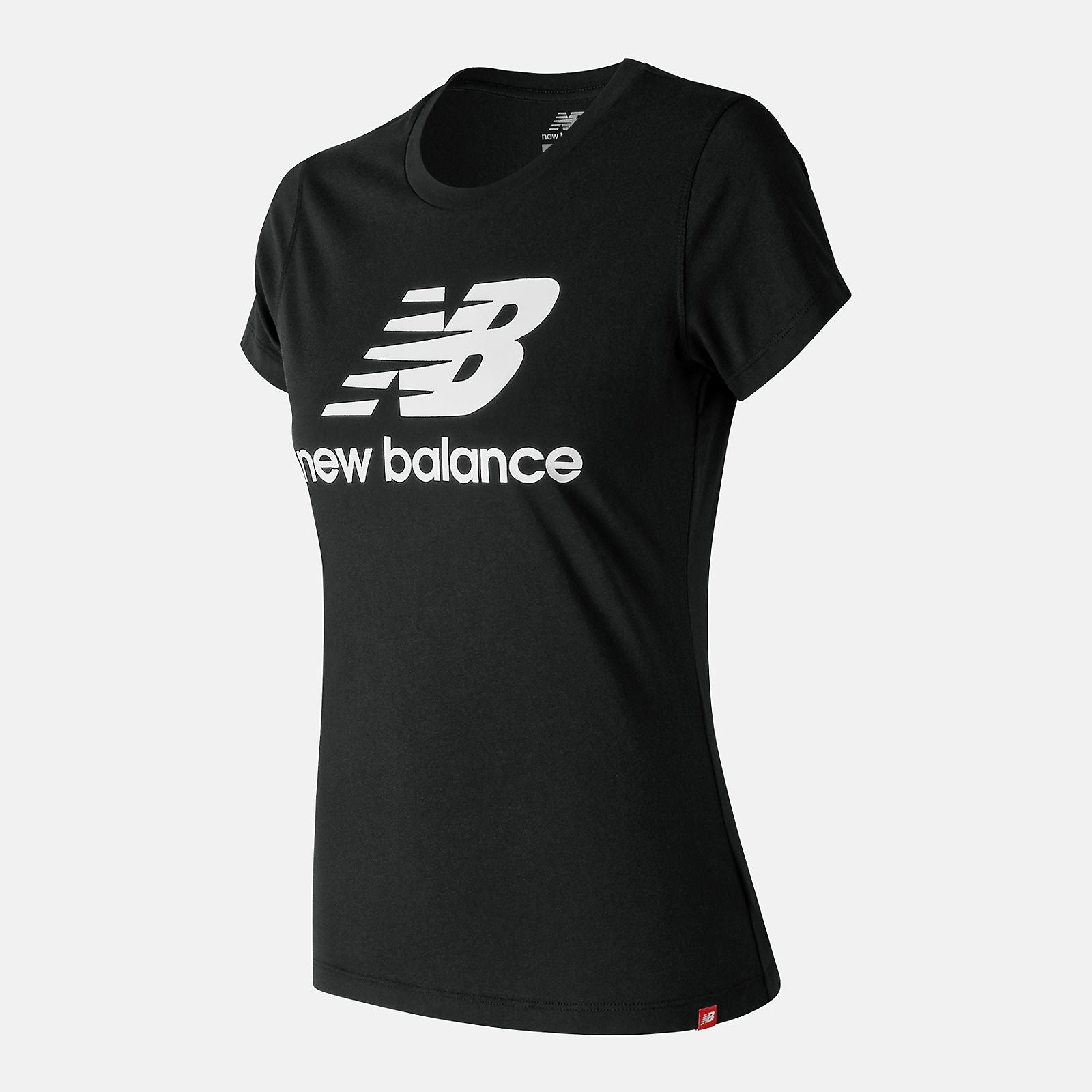 Black Essentials Stacked Logo Tee New Balance Clothing