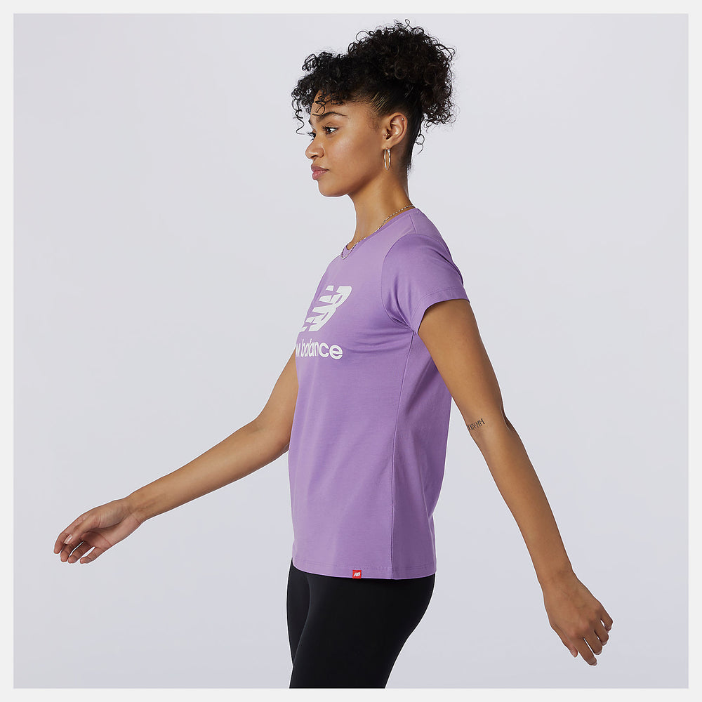 Heliotrope Essentials Stacked Logo Tee New Balance Clothing