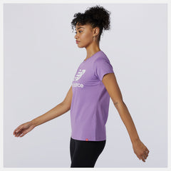 Heliotrope Essentials Stacked Logo Tee New Balance Clothing