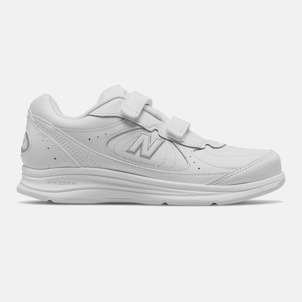 White Hook and Loop 577 New Balance Shoes