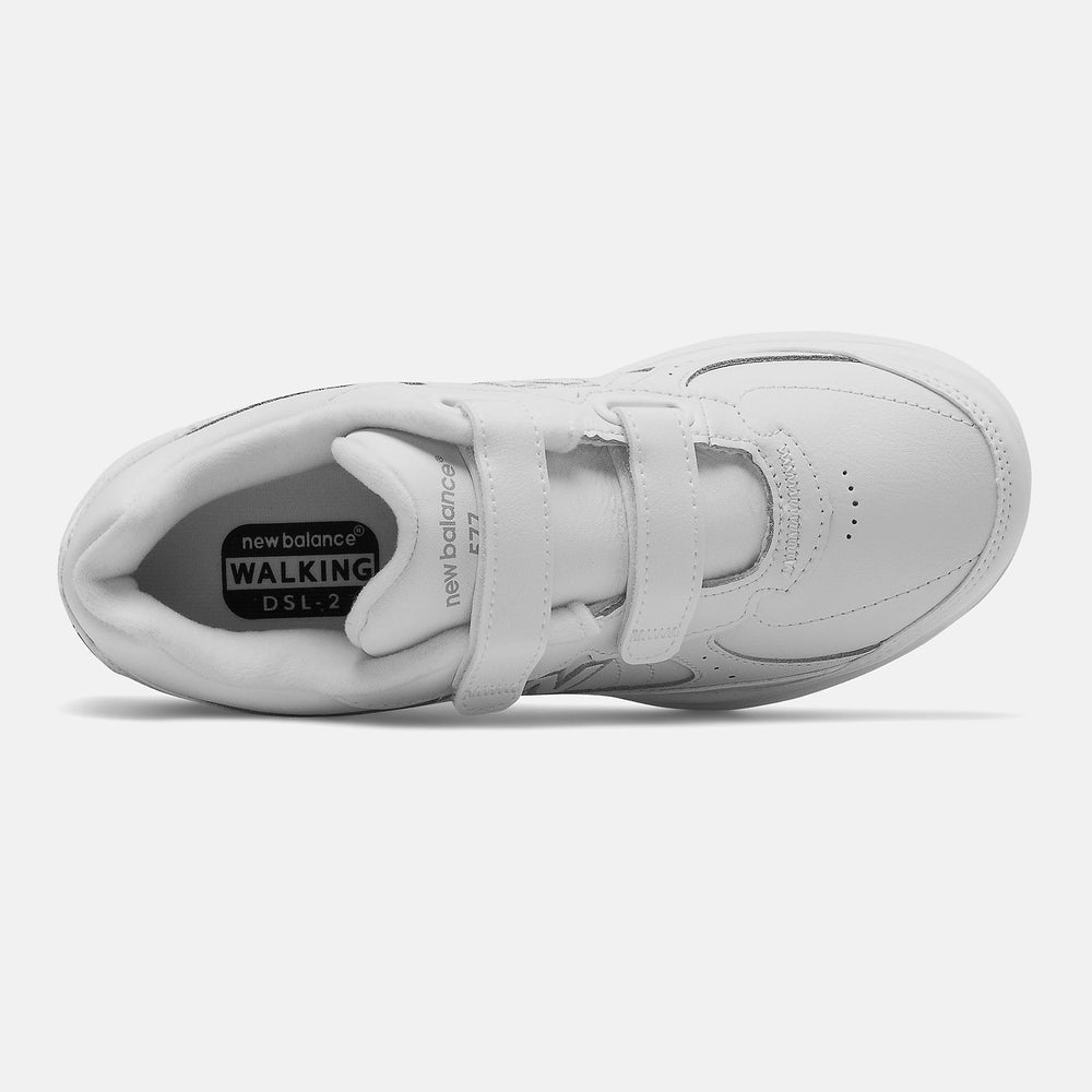 White Hook and Loop 577 New Balance Shoes