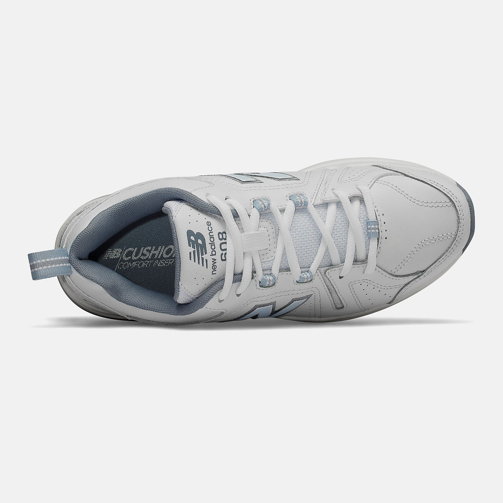 White/Light Blue 608v5 New Balance Shoes